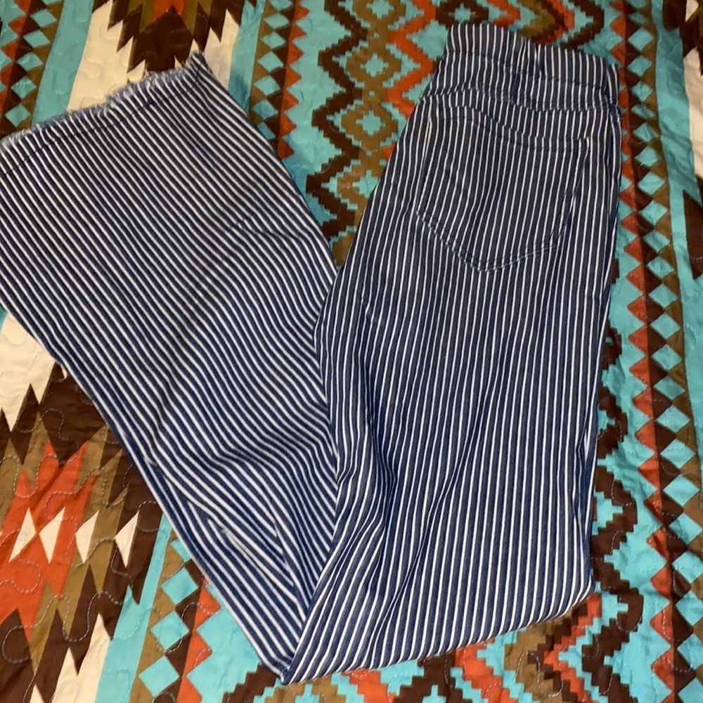 Women's striped bell bottoms